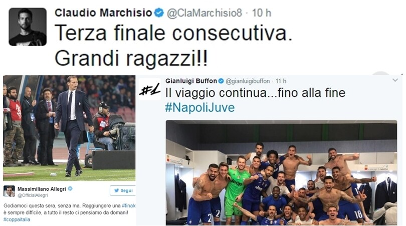 Coppa Italia, sui social è festa Juventus. Allegri: «Godiamoci questa finale»