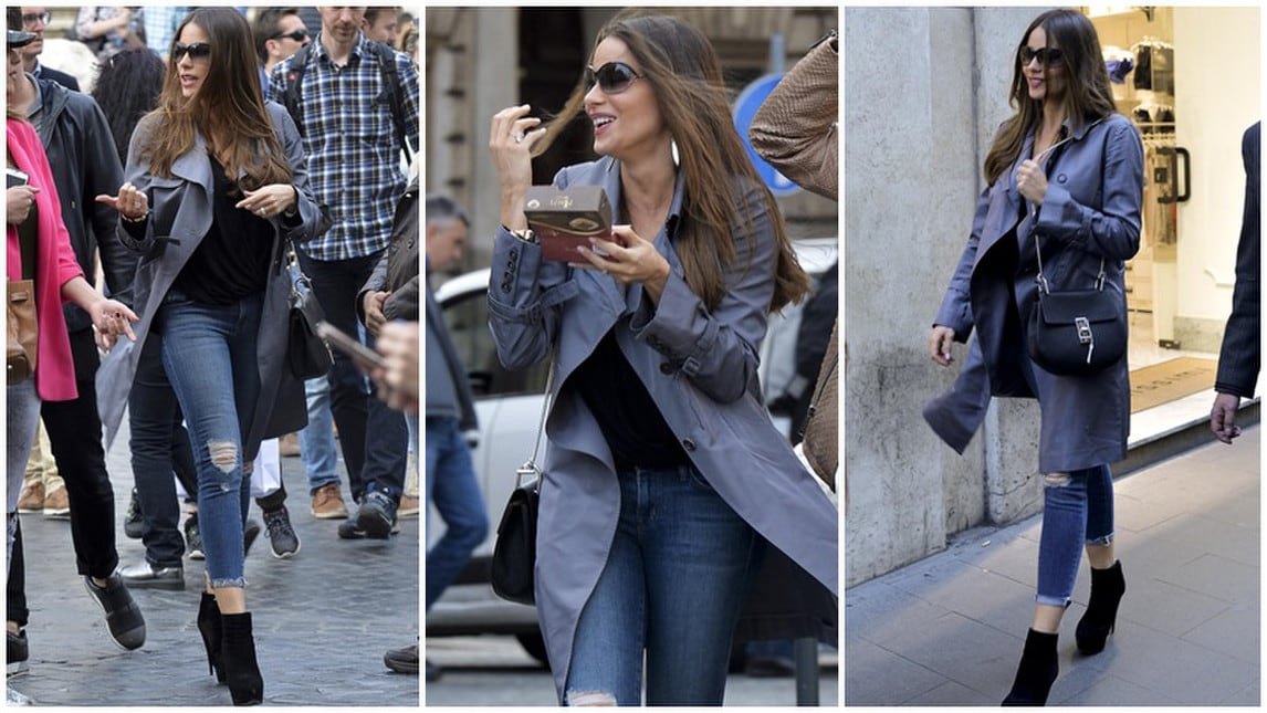 Sofia Vergara a Roma: tiramisù e tacco 12