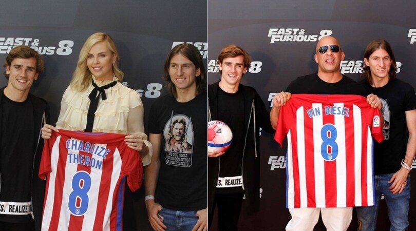 "Fast and Furious 8" tifa Atletico Madrid: Griezmann tra Vin Diesel e Charlize Theron