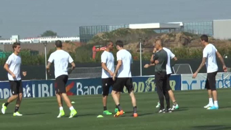 L'allenamento della Juve alla vigilia della sfida con il Barça