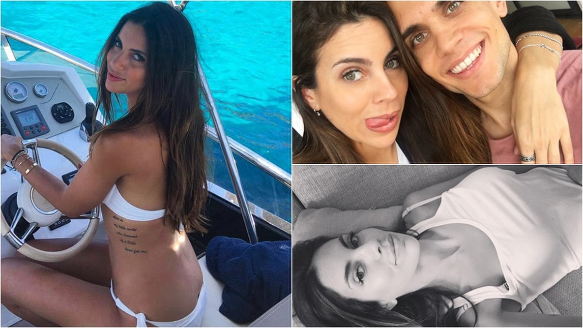 Melissa Jimenez al fianco di Bartra dopo l'incidente di Dortmund