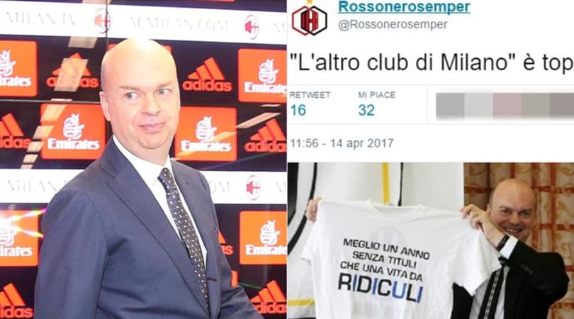 Tifosi Milan esaltati: Fassone: chiama l'Inter «altro club di Milano».