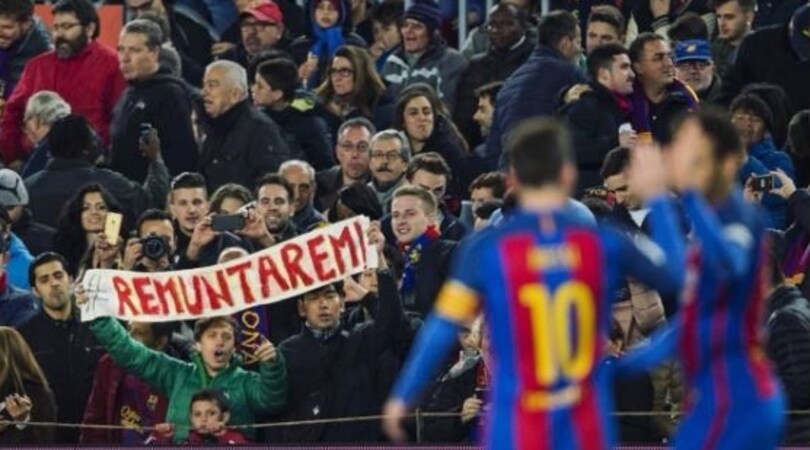 Barcellona-R. Sociedad: al Camp Nou striscione per la Juventus