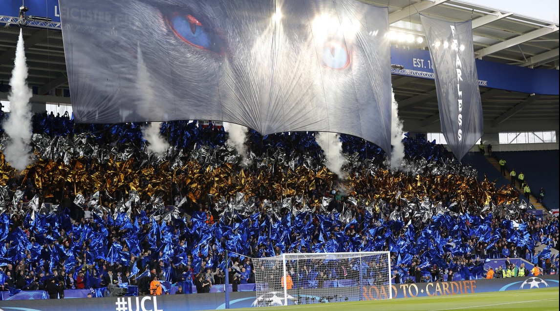 Leicester-Atletico Madrid: la coreografia è da brividi