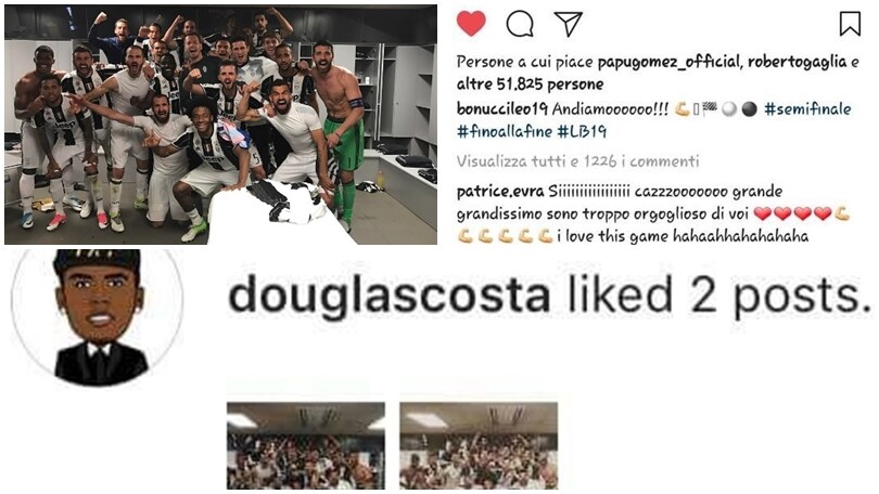 Juve, da Douglas Costa a Gagliardini apprezzamenti social