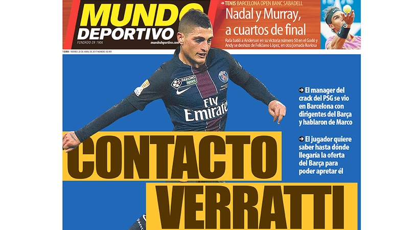Calciomercato, «Verratti-Barcellona: contatto»