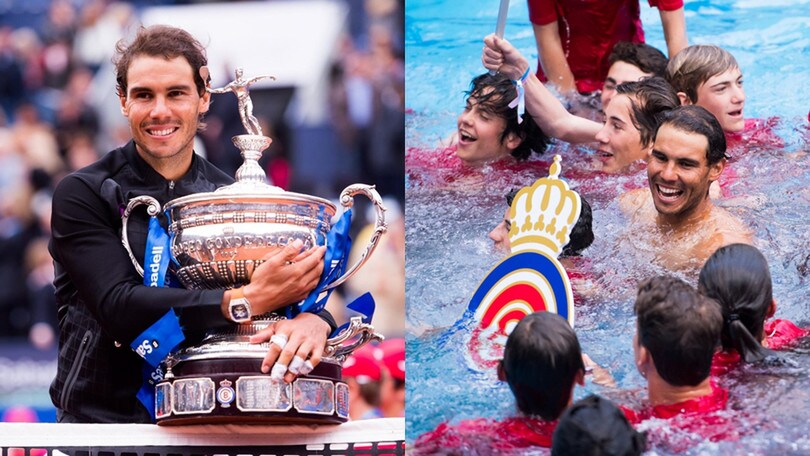 Super festa per Nadal: trofeo e tuffo con i raccattapalle!