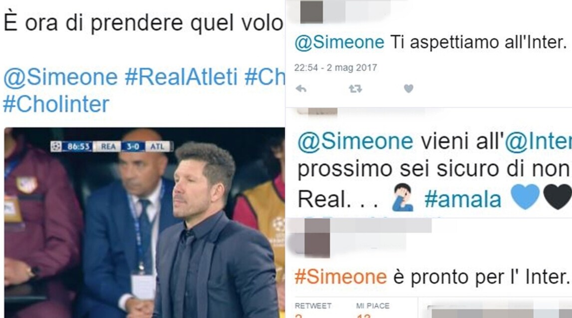 Simeone battuto, c'è chi lo invoca e chi ironizza: «Pronto per l'Inter»