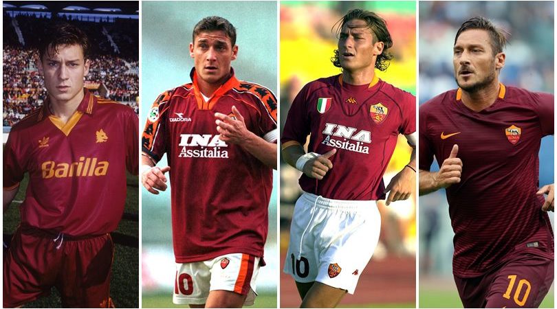Totti, tutte le maglie della Roma anno per anno