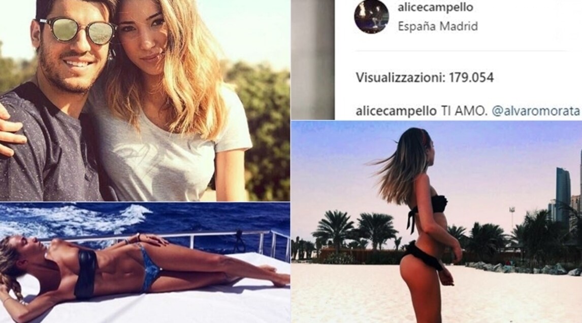 Alvaro Morata e Alice Campello: dichiarazioni d'amore social