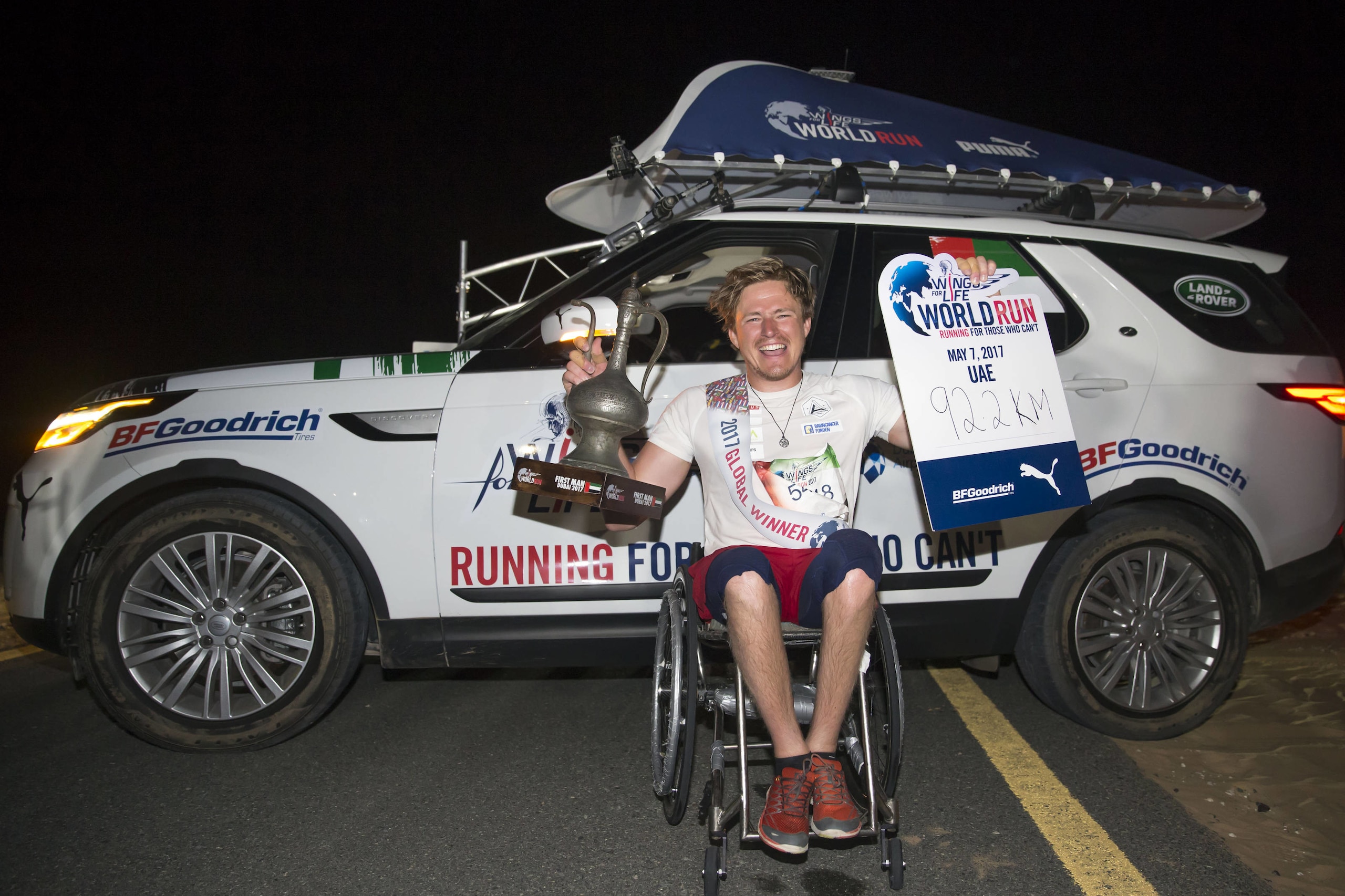 Wing For Life: vince lo svedese Aron Anderson con 92,14 km percorsi sulla sua sedia a rotelle