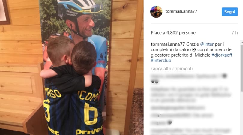Inter, il regalo ai figli di Michele Scarponi: il post commovente
