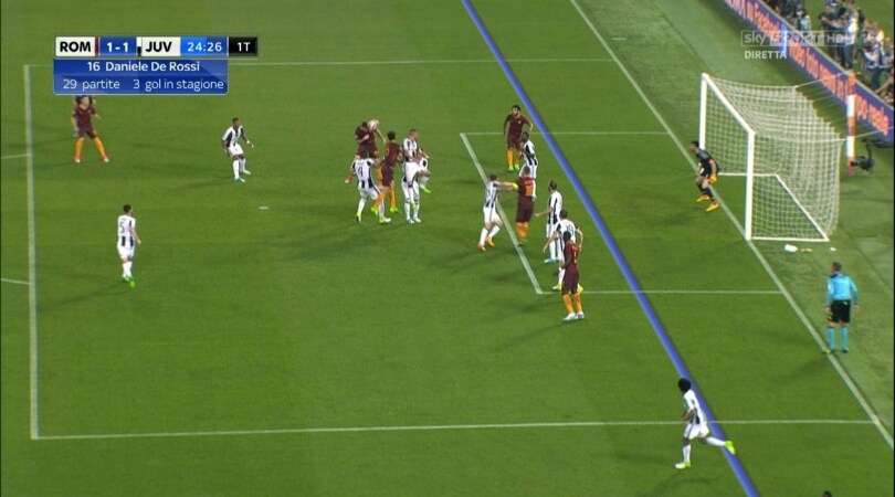 Roma-Juventus: De Rossi, posizione regolare sul gol del pareggio