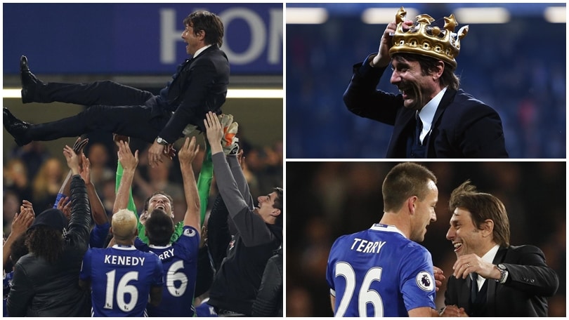 Premier, Chelsea-Watford 4-3: festa per Conte campione e Terry-gol