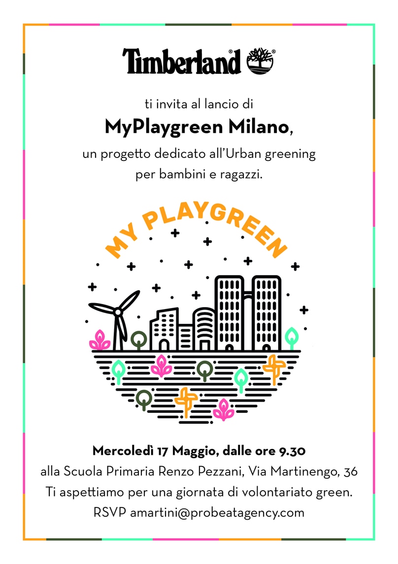 Timberland. Oggi a Milano il progetto Playgreen