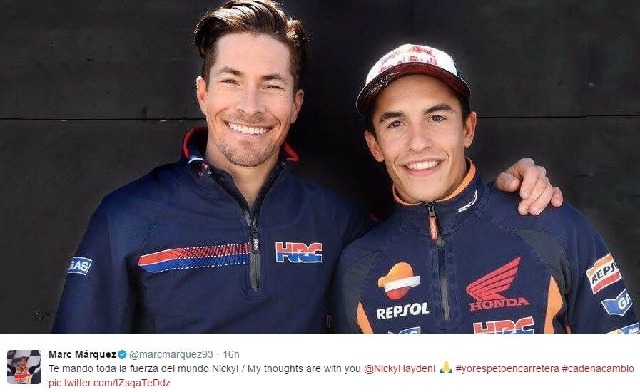 Moto: da Marquez a Pedrosa, tutti con Hayden