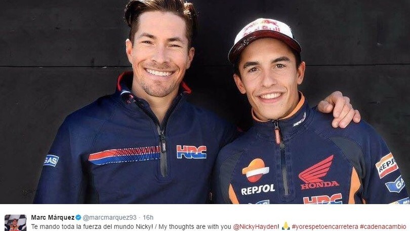Moto: da Marquez a Pedrosa, tutti con Hayden
