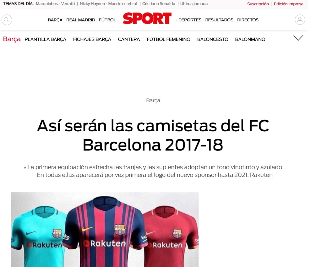 La maglia del Barcellona come quella della Roma