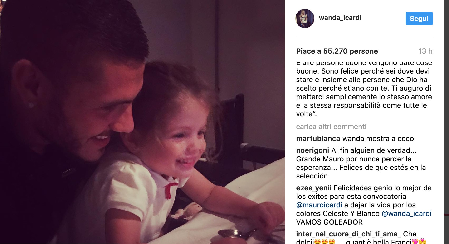 Wanda Nara festeggia Icardi