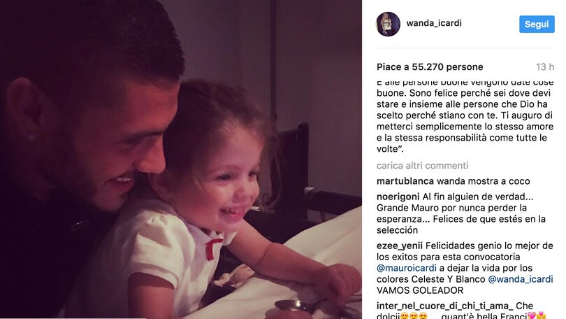Wanda Nara festeggia Icardi