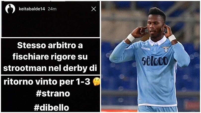 Lazio, Keita in tackle su Di Bello: «Lo stesso del rigore di Strootman»