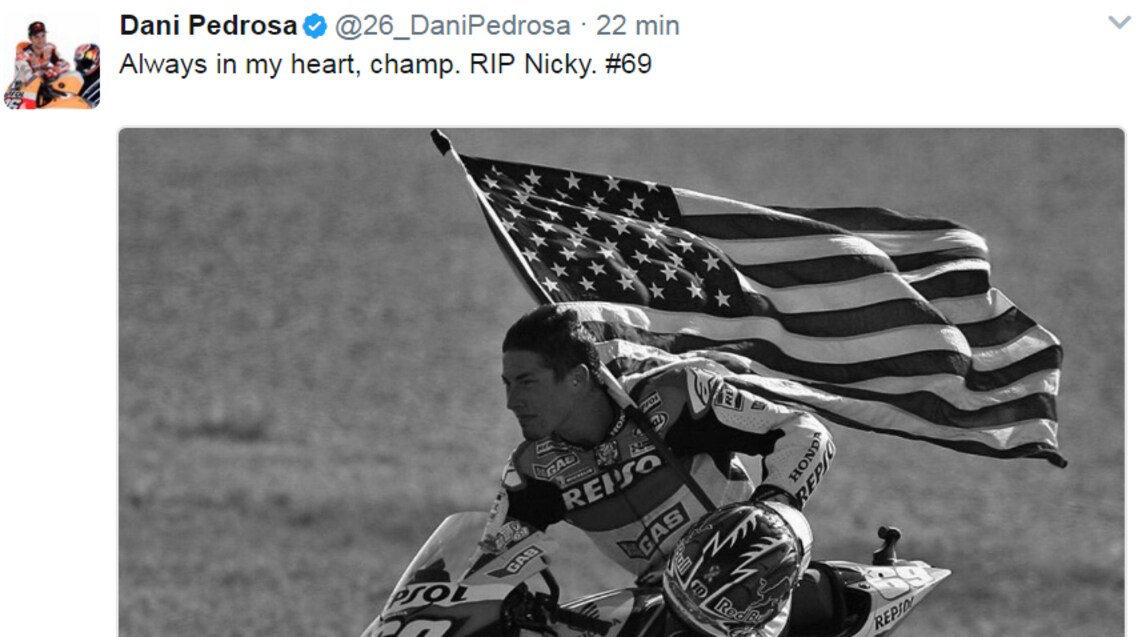 Nicky Hayden, il cordoglio del mondo dello sport