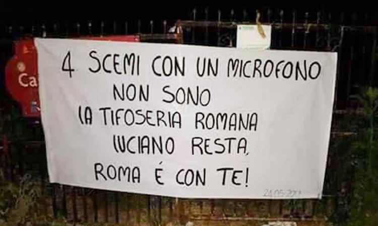 Roma, esposto uno striscione per Spalletti a Trigoria