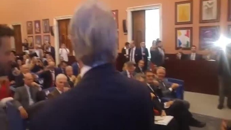 Totti al Coni per ricevere il Diploma Honoris Causa