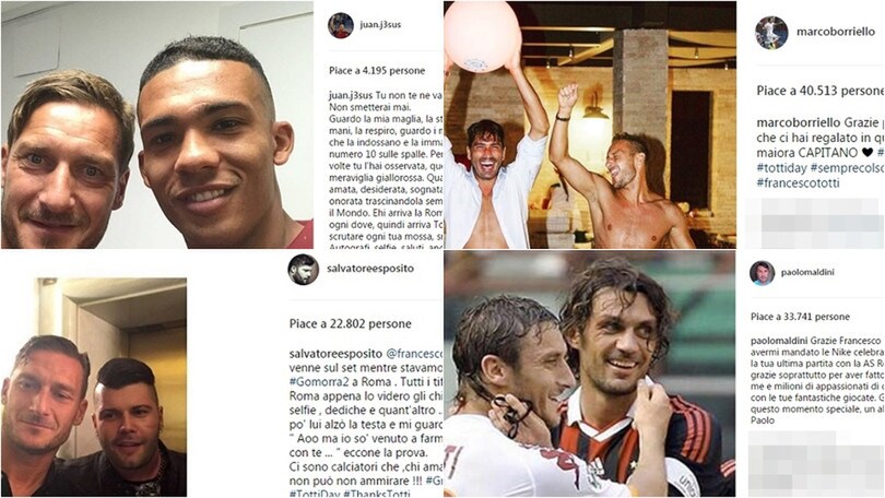 Totti Day, da Pirlo a Genny Savastano: tutti i saluti al capitano