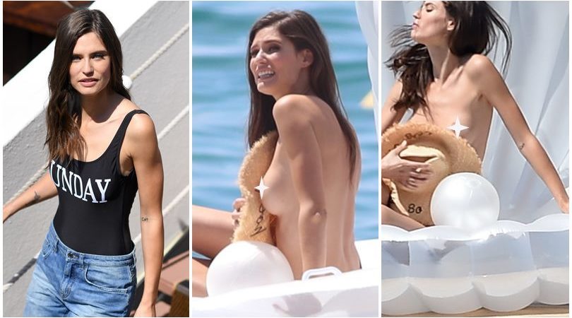 Bianca Balti in topless a Cannes per un servizio fotografico