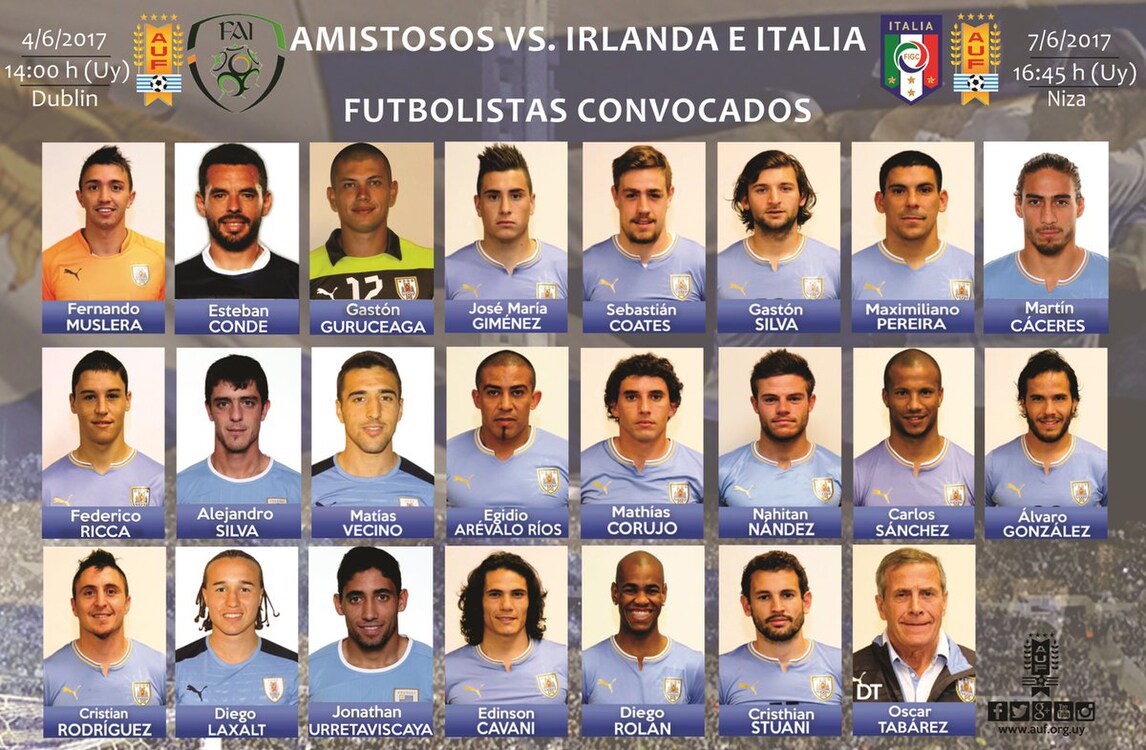 Uruguay, i convocati per la gara con l'Italia: manca Suarez