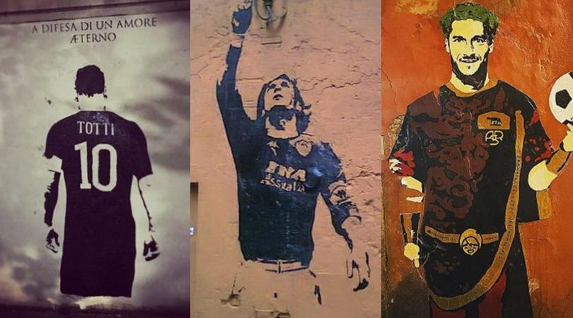 Totti, quanti murales a Roma per il capitano