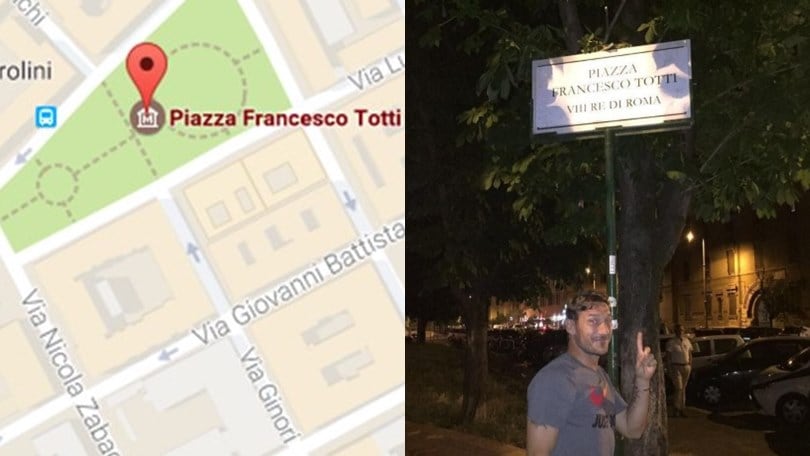 Roma, "Piazza Totti" è anche su Google Maps. E Totti si fa la foto