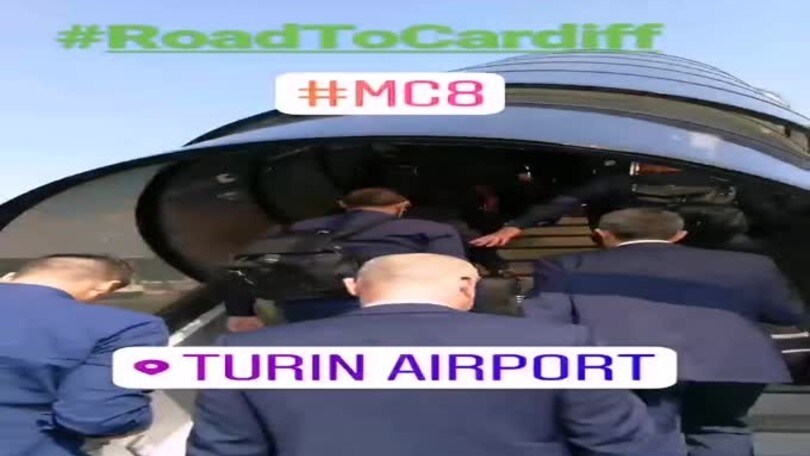 La Juventus in partenza per Cardiff