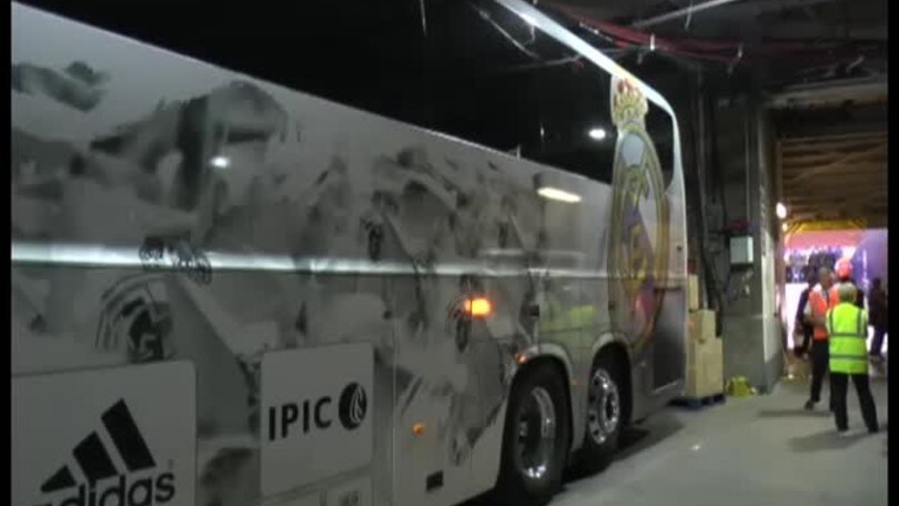 Il pullman del Real al Millennium Stadium