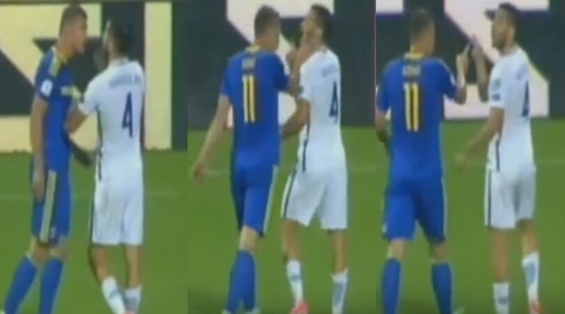Bosnia-Grecia, la rissa tra Manolas e Dzeko