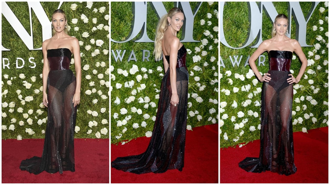 Candice Swanepoel, trasparenze mozzafiato ai Tony Awards