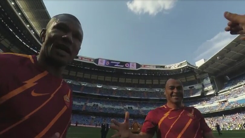 Real Madrid-Roma Legends, il video di Roberto Carlos con la bodycam