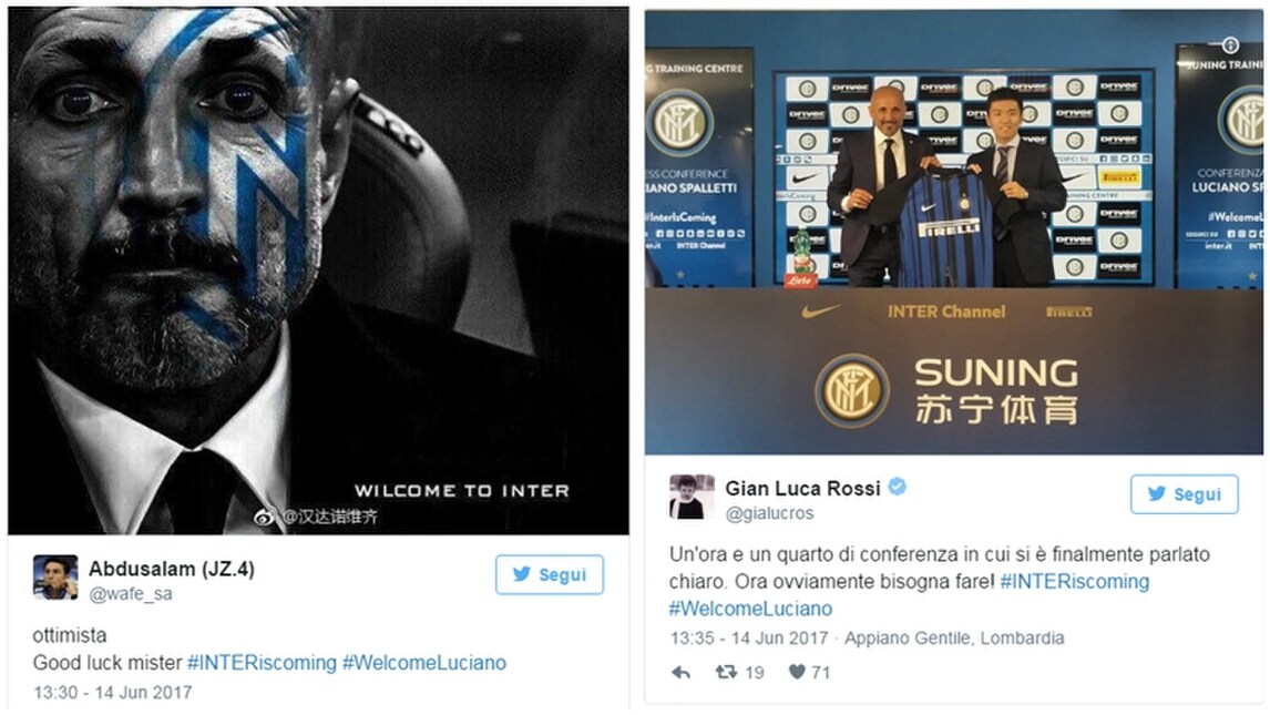 #WelcomeLuciano, Spalletti all'Inter è già Lucian-One sui social