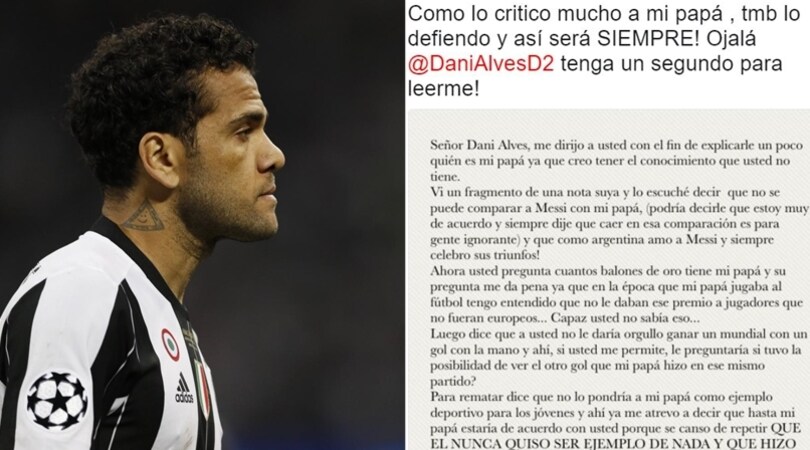 Dalma Maradona replica a Dani Alves: «Ti spiego chi è mio padre...»