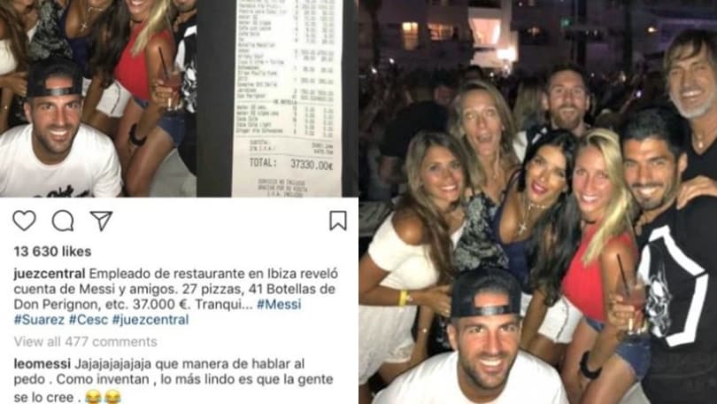 Messi, cena da favola: il conto è di 37 mila euro