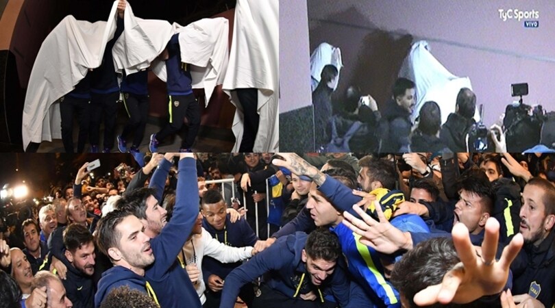 Boca Juniors, i giocatori festeggiano il titolo vestiti da fantasmi