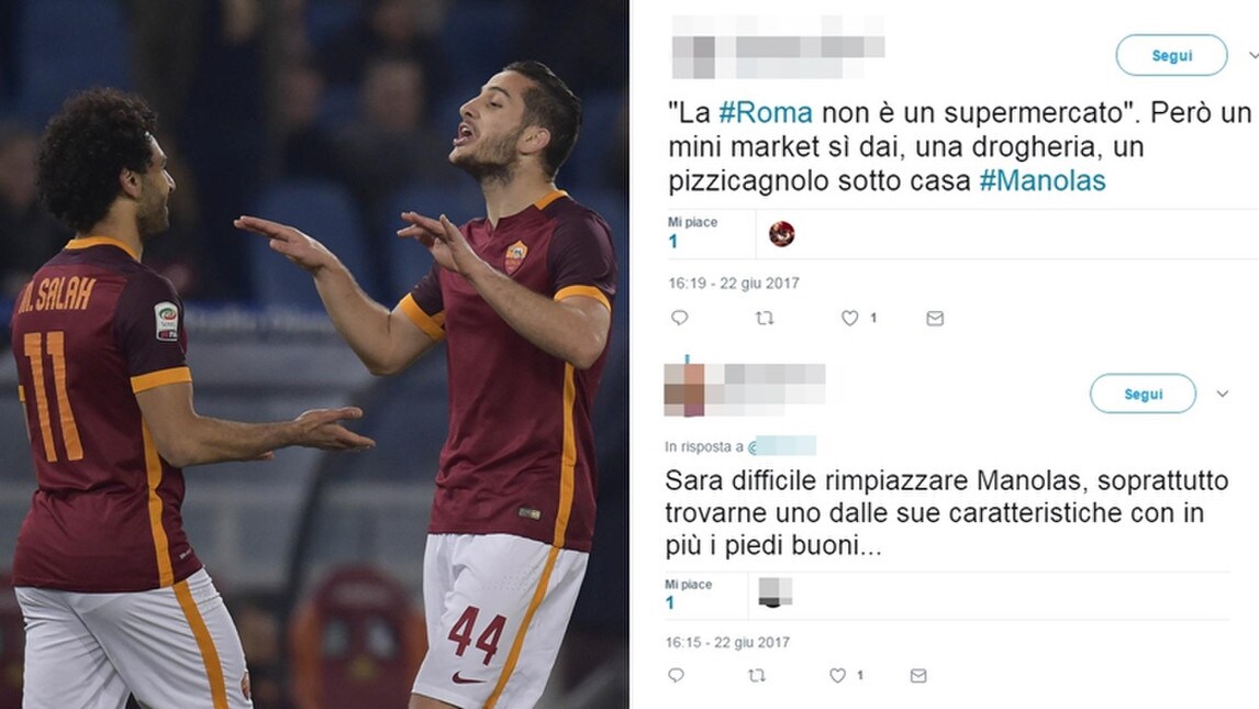 Manolas e Salah, la Roma vende e il web insorge