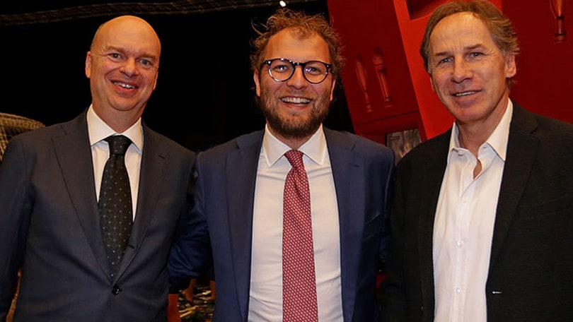 Lotti in visita a casa Milan: accolto da Fassone e Baresi