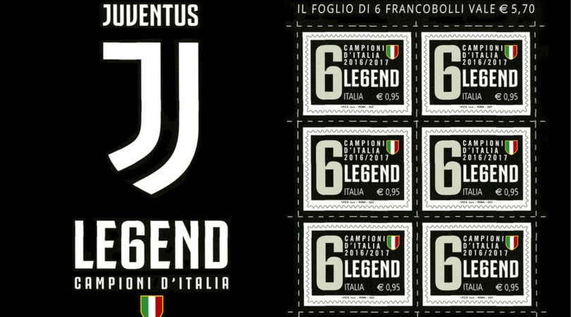 Scudetto, ecco il francobollo Juventus ''Legend''