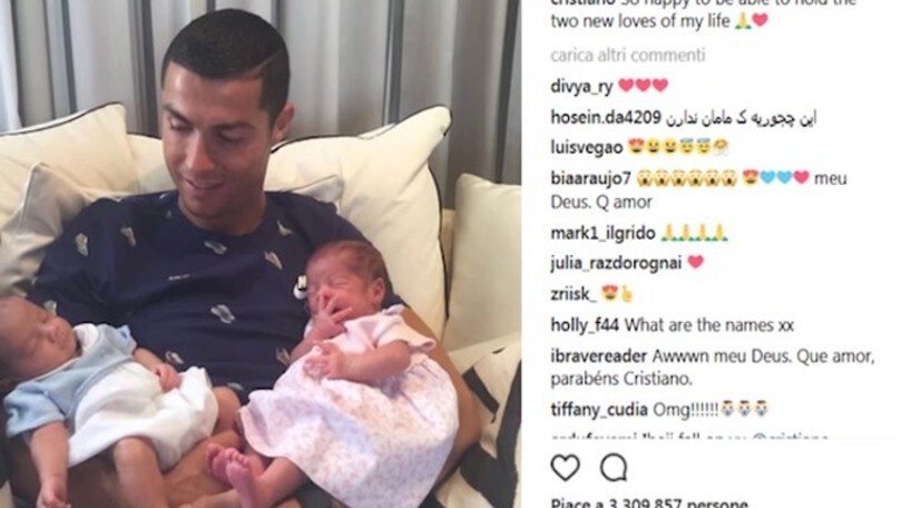 Nati i due gemelli di Ronaldo, Cr7 lascia ritiro