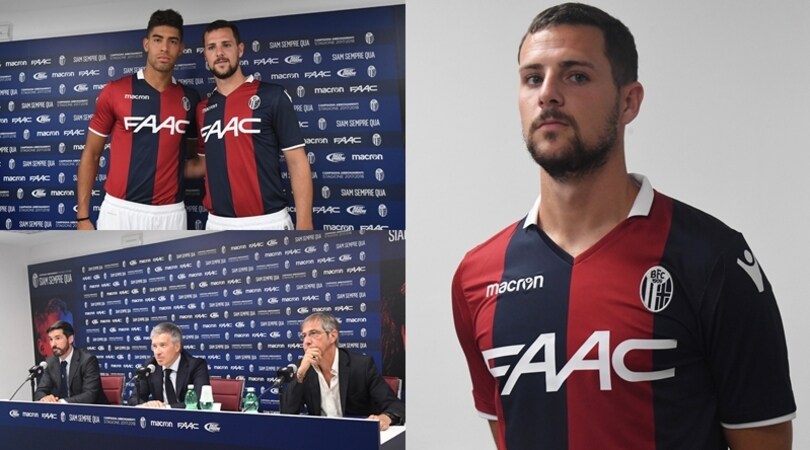 Sulla nuova maglia del Bologna lo stemma è bianco-blu