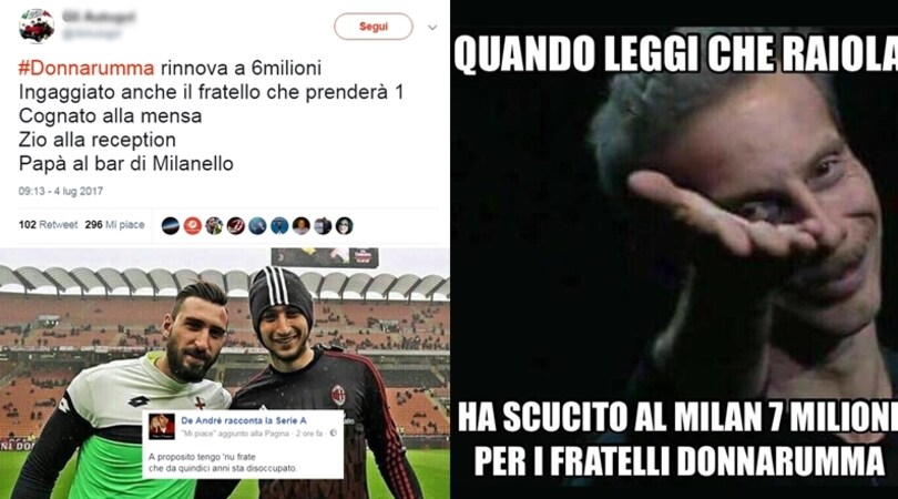 Rinnovo Donnarumma, il web non perdona