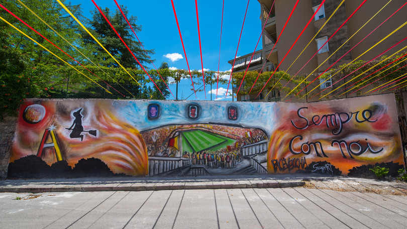 Benevento, un murales speciale per la A
