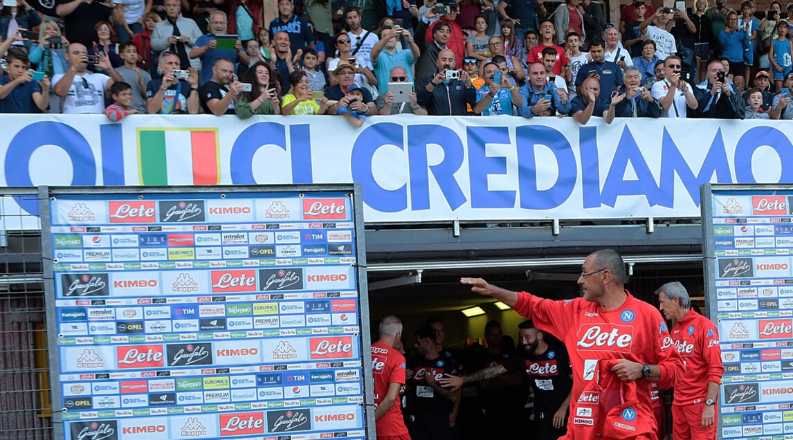 Napoli, primo allenamento a Dimaro. I tifosi: «Noi ci crediamo»